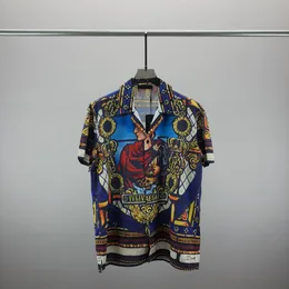 Camisa de diseñador para hombre, camisa informal de manga corta de verano con botones, camisa de bolos estampada, camiseta transpirable de estilo playero, ropa #315