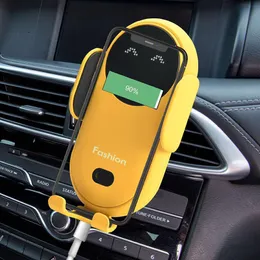 HKXA Wireless Charger Car Phone حامل Qi Induction Smart Sensor Stand Fast Chapt