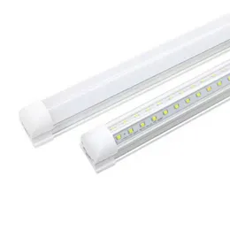20pieces/Lot LED-rör 2ft 3ft 4ft 5ft 6ft 8ft 600mm 900mm 1200mm 1500mm 1800mm 2400mm AC85-265V T8 Vit Clear Milky Cover Dual V-Shape Integrated Single Fixture