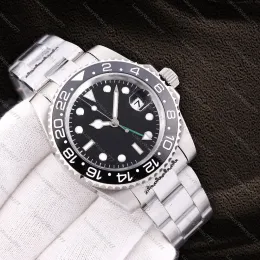 럭셔리 디자이너 Mens GMT 시계 자동 기계식 시계 세라믹 41mm 다이얼 스테인리스 스틸 패션 클래식 스타일의 빛나는 사파이어 손목 시계 Montre de Luxe