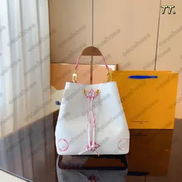 Havuz tarafından yaz neonoe mm çanta pamuklu kadın kova çantası neo noe işlemeli monogramlar çekme omuz çantası tasarımcı çanta crossbody m23080 m22852 m22986