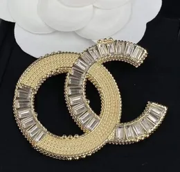 Brand Designer Double Letter Brooch Pearl Rhinestone 18K Gold Plated Metal Women Broochs Suit Pin Fashion Vintage INS Jewelry Accessories Gifts