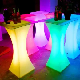 Uppladdningsbara barverktyg LED Lysande cocktailbord Vattentät glödande LED -barbord tände upp soffbordet Bar Disco Party Supplies CPA5746