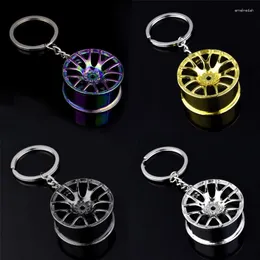 Keychains Luxury Wheel Hub Key Chain Zinc Alloy Tire Styling Car Ring Auto Modification Parts Holder For Ford Accessories