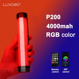 LED LID LIGHT LUXCEO P200 LED POGAROGE LIGHT HANEHELD RGB Light Tube Stick Video Soft Light App التحكم عن بُعد مقابل 6C Pavotube 230621