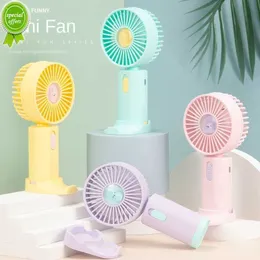New Mini Hand Fan Student Dormitory Portable Usb Rechargeable Small Fan Desktop Silent Strong Wind With Bracket Electric Fan