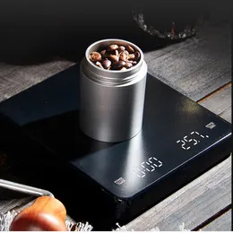 Haushaltswaage, schwarzer Spiegel, einfache elektronische Waage, integrierter automatischer Timer, zum Übergießen von Espresso, intelligente Kaffeewaage, Küchenwaage, 3 kg, 230621