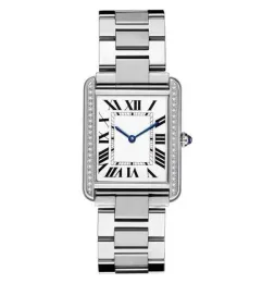 2023 U1 Top-Grade AAA Herren Damen Diamant Lünette Uhren heiße neue Tank-Serie Top Fashion Casual 32mm 27mm 24mm Echtleder Quarz Montres Ultra Thin Lady Armbanduhren