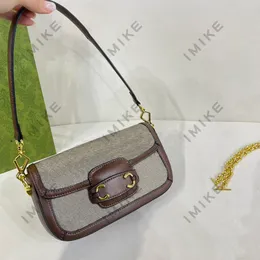 مصمم حقيبة يد Horsebit 1955 سلسلة French Stick Bag Bag Bag Fashion حقيبة يد فاخرة سلسلة Crossbody حقيبة جلد