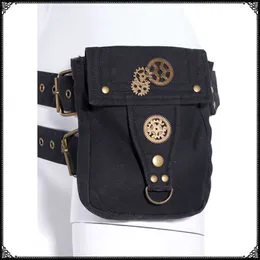 Steampunk Steam Locomotive Bag Medieval Mobile Phone Canvas Bag Female Mobile Phone Waist Bag 230615