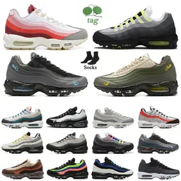 Yüksek kaliteli erkek og yastık 95 koşucu spor ayakkabıları klasik siyah neon anatomisi Gid Gid Ege Fırtına Sequoia açgözlü tasarımcı 95s Sneakers Trainers