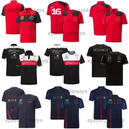 22 23 F1 F1 Formuła 1 Wspólna seria samochodów wyścigowa kombinezon wyścigowy Summer Letni krótki rękawki T-shirt zespołu F1 2023 Polo Suit Four Seasons Red Racing Suit Oficjalny zwyczaj