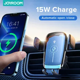 Joyroom 15W Qi biltelefonhållare trådlös billaddare automatisk inriktning bilmontering Air Vent Mount Car Charger Universal