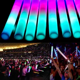 LED Light Sticks 1020304050Pcs Bulk Colorful LED Glow Sticks RGB LED Glow Foam Stick Cheer Tube Dark Light Birthday Wedding Party Supplies 230621