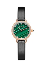 Moda feminina relógios de alta qualidade relógio de quartzo luxo verde à prova dwaterproof água relógios de pulso de couro montre de luxo presentes a33