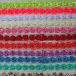 Accessoires pour cheveux 17y 1.5" Petite Shabby Chiffon Flowers For Kids Shabbies Girls Headbands Wedding Boutque