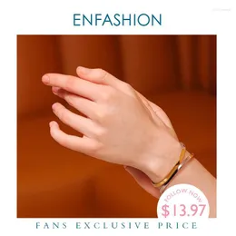 Bangle ENFASHION Braccialetti aperti semplici Braccialetti per le donne Colore misto Acciaio inossidabile Gioielli minimalisti Regali per amici BC192007 Raym22