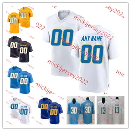 Męskie Justin Herbert Football Jersey zszyte 15 Ladd McConkey 76 Joe Alt Quentin Johnston Derwin James Jr. Jerseys S-3xl