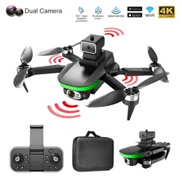 S5S Mini Drone 6K Profesional 8K HD Camera WiFi FPV Hinder Undvikande Aerial Photography Folding Quadcopter RC Distance 1200m