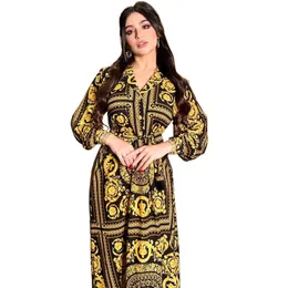 Zarif Uzun Elbiseler Vintage Floral Baskılı Kadın Etekler Parti A-line Elbise bayanlar Piled Frock Causal Club Giyim Büyük Boyu S-3XL