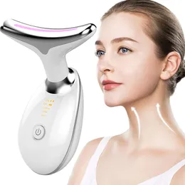 3 colori Light Neck Face Beauty Device Macchina per il sollevamento del viso EMS Massaggiatore per il viso Ridurre il doppio mento Antirughe Pelle che stringe Strumenti per la cura della pelle