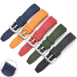 Watch Bands Top Grade Red Blue Orange Black Soft Fluoro Rubber Watchband 22mm 20mm Pin Buckle Breathable Strap For TAG Omeg Rol Brands Deli2