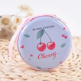 Wallets Lovely Cartoon Round Tinplate Coin Purse Ultra-thin Large Capacity Women Girls Porte Feuille Pour Femmes