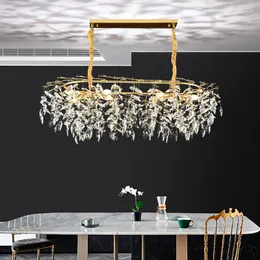 Lampade a sospensione Lampadario di cristallo moderno a LED Illuminazione Decorazione domestica di lusso Lampada Soggiorno Hanging K9 Lobby