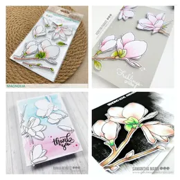 Gift Wrap Clear Magnolia Stamps Scrapbook Diary Decoration Embossing Template DIY Greeting Card Handmade Products For 2023