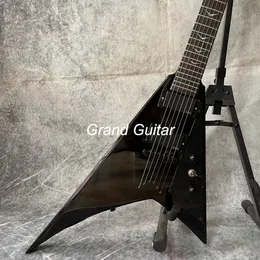 Custom Grand Guitar Special body shape Jack son style V shape electric guitar in black color accept guitar and bass OEM