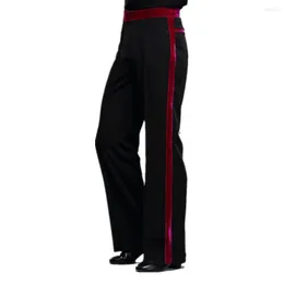 Stage Wear Fashion Latin Dance Pants For Male Black Red Standard Fringe Fabric Men Ballroom Modern Waltz Tango Trousers Y161