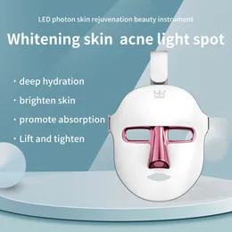 Ansikte Massager 7 Färger Face LED Mask Wireless Pon Treatment Facal Beauty Mask Anti Acne Therapy Whitening Skin Rejuvenation Machine 230621