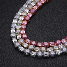 8 mm 18/20 Zoll vergoldete Bling CZ Diamant Tenniskette Halskette für Männer Frauen Hip Hop Punk Schmuck Halskette Ketten