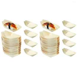 Set di stoviglie Sushi Boat Sashimi Vassoio in legno di bambù Piatto contenitore usa e getta Ciotola
