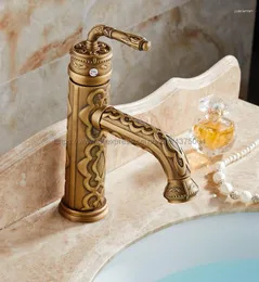 Bathroom Sink Faucets Faucet Antique Brass 360 Degree Turn Basin Water Tap Single Handle Cold And Nnf329