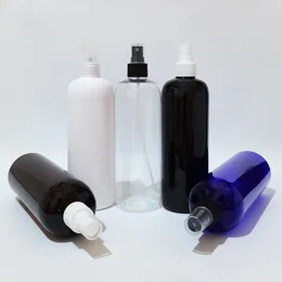 Bottiglie di stoccaggio 14pcs 500ml Bottiglia nera vuota con pompa a spruzzo liquido ugello 17OZ Profumi cosmetici Contenitore in plastica da 500cc