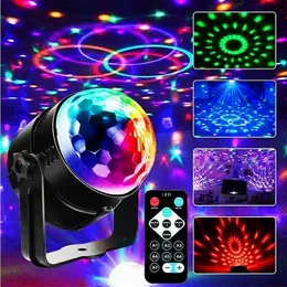 RGB Disco Ball Light, Aktywowane dźwięki światła imprezowe, zdalne sterowanie DJ Strobą