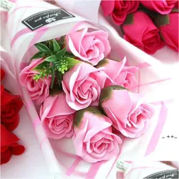 Decorative Flowers Wreaths Creative 7 Small Bouquets Of Rose Flower Simation Soap For Wedding Valentines Day Mothers Teachers Gift Dhxao