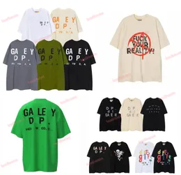 2023 Women&Men's T-shirts Designer Galleries Depts Shirt Alphabet Print Trendy Trend Basic Casual Fashion Loose Short T-shirt Half Sleeve TeeS Green White And Beige