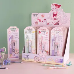Kawaii Cartoon Caramel Mechanical Pencil Set With Lead Cute Pencils Eraser Top School Office Writing Supplies Gift Stationery