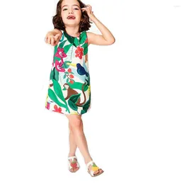 女の子のドレスジャンプメートル夏の赤ちゃんのノースリーブプリンセスコットンの子供用フロック2-7tかわいい幼児ドレスキッズ服