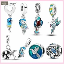 Dla Pandora Charms Biżuteria 925 Charm Kulki Akcesoria Parrot Swallow Primrose Bird Charm Wiselant