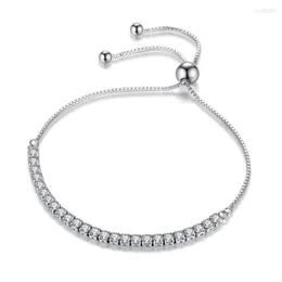 Link Bracelets NEHZY Silver Plating Bracelet Ladies Fashion Cubic Zirconia Single-row Retro Minimalist Jewelry 28CM