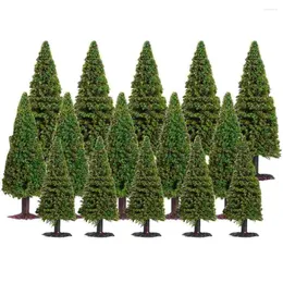 Dekorativa blommor 15 PCS Kid Education Toy Department 56 Träd Miniatyr Micro Landscape Tree Dickens Village