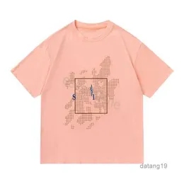 Дизайнерский дизайнерский дизайнер с высокими топами Сплошная свободная каменная футболка для женской уличной моды Tees Роскошные остров