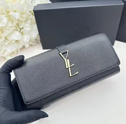 luxurious 10A top tier quality women 100% Genuine leather caviar handbag clutch cardholder designer wallet fold woc long wallets purse Serial number
