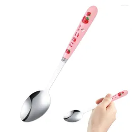 Set di stoviglie Set di posate da viaggio Utensili riutilizzabili alla fragola Stoviglie 3 in 1 in acciaio inossidabile con custodia per picnic