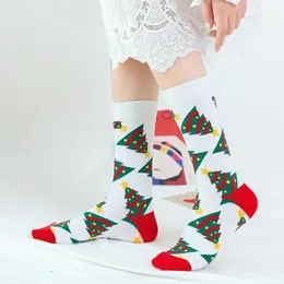 Women Socks Christmas Red Snowflake Alphabet Letters knitting Troucking Tree Decorations for Home Xmas Gift