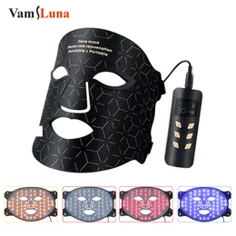 Ansiktsmassager 3D LED infraröd röd terapi ansikte hals silikonmask hudföryngring anti-rynka ljusare anti rynka maskin 230621