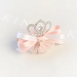 Hårtillbehör Butik 10st Fashion Rhinestone Tiaras Bow Hairpins Glitter Crown Tulle Bowknot Clips Princess Headwear
